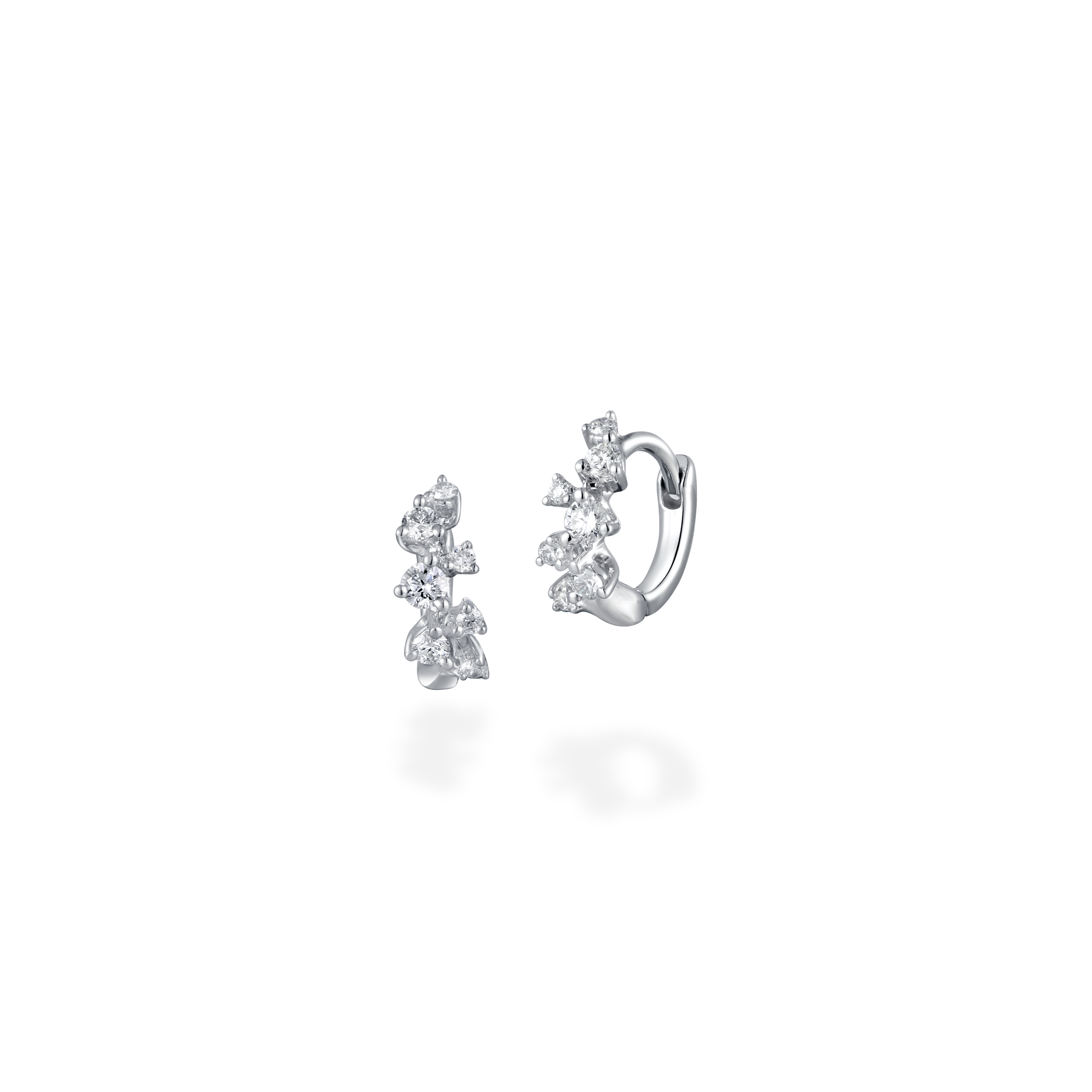 Tiny cluster diamond huggies 5mm